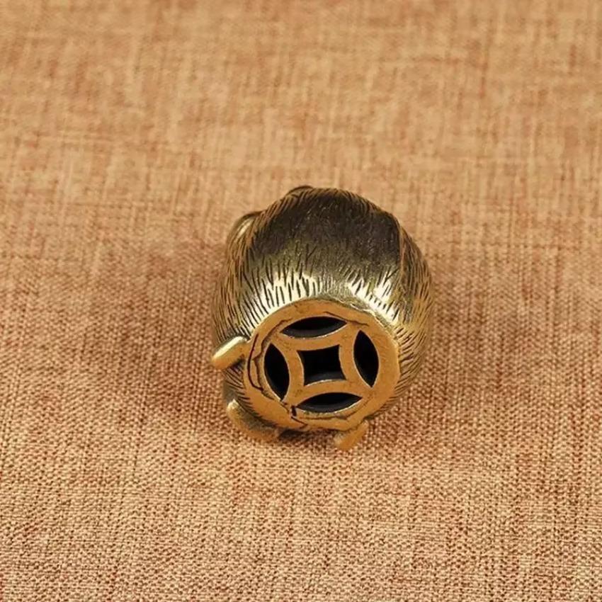 1 Pcs Ornament Pure Brass Arts and Crafts Bronze Mouse Paper Viewer Zodiac Mouse Ornaments Figurines Desktop Decoration