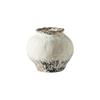Rustic White Distressed Zen Pottery Jar for Dried Flowers - Chinese Style Vase Ornament for Home or Hotel Decor