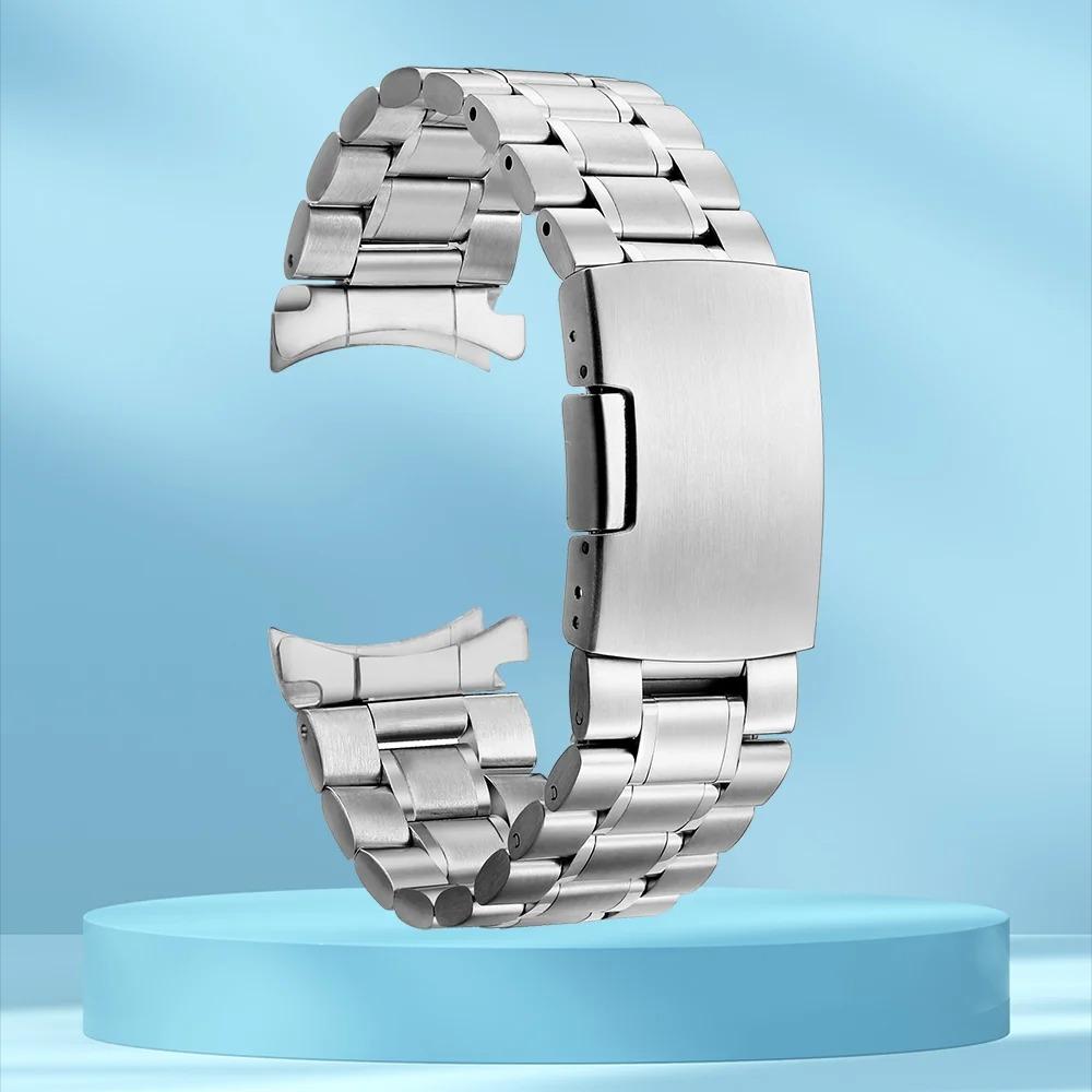 18 20 22 24mm 316L Stainless Steel Curved End Watch Strap Wrist Band Bracelet Folding Buckle Watch Accessories with Tool