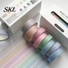Washi Tape 8 Rolls Set, Decorative Stickers, Aesthetic Solid Color Tapes Clean Design Masking for Scrapbooking Supplies, Journaling Junk Journal,