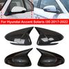 Para Hyundai Accent Solaris I30 2017- Adesivo de capa de espelho retrovisor lateral de carro, tampa de asa, acabamento de capa de porta externa, fibra de carbono