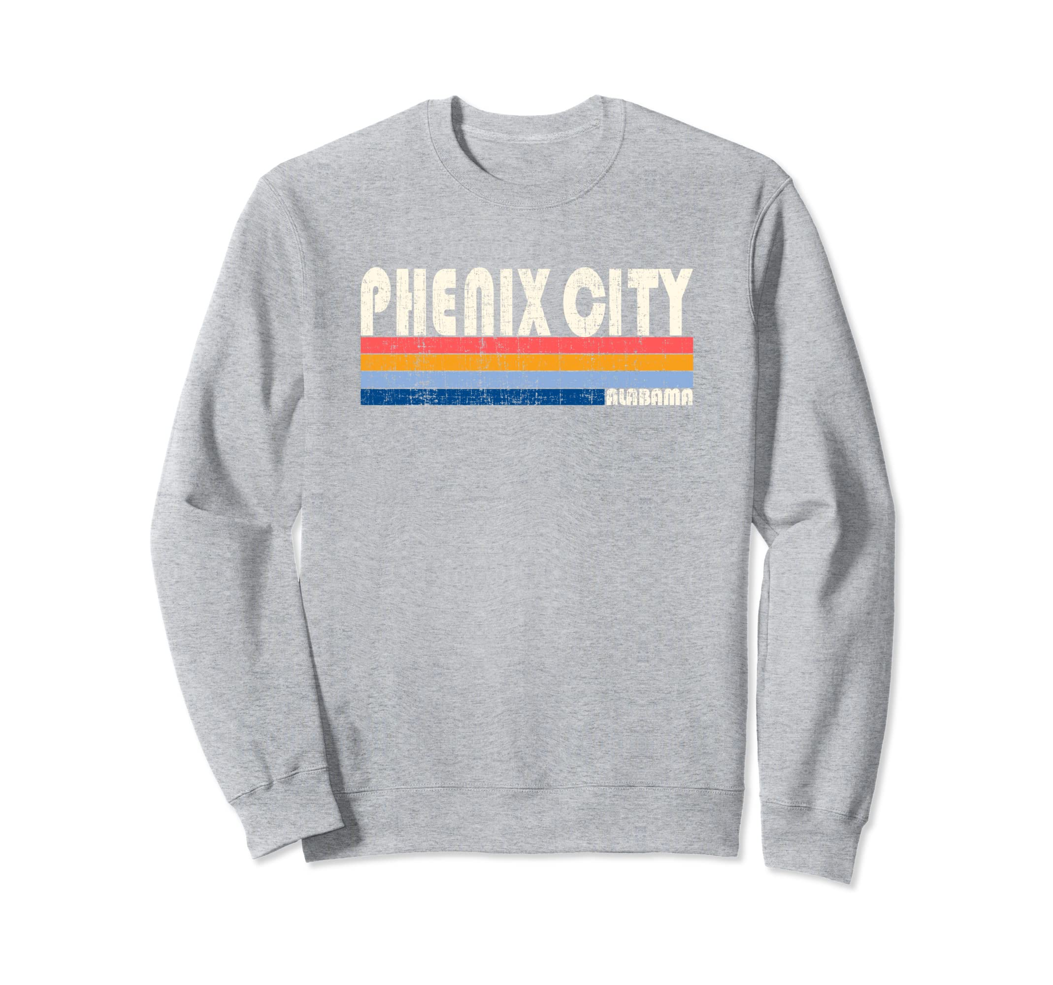 

Hometown Vintage Retro Style Phenix Alabama Sweatshirt 70s/80s City, серый