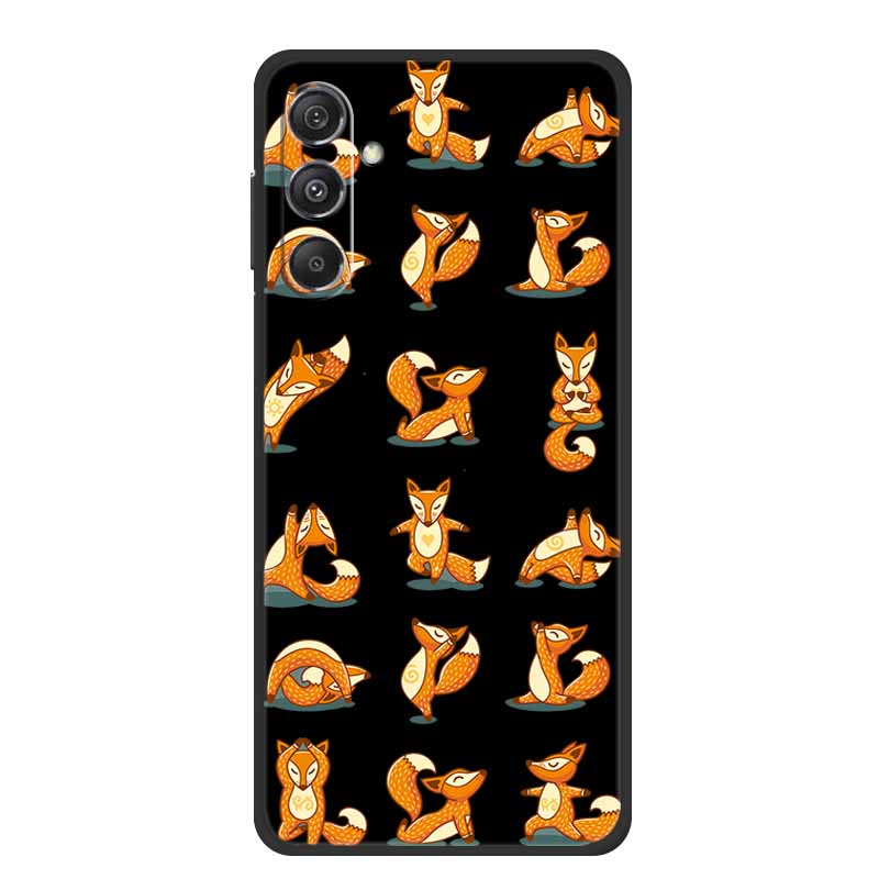 For Samsung Galaxy M36 A17 5G Case Flower Black Silicone Soft Back Cover For Samsung Galaxy S25 FE Plus Phone Case Coque Cartoon