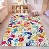 Colored Handprint Interactive Floor Mat Living Room Sofa Rug Nursery Kid's Play Mat Bedroom Rug Parent-child Activity Rug