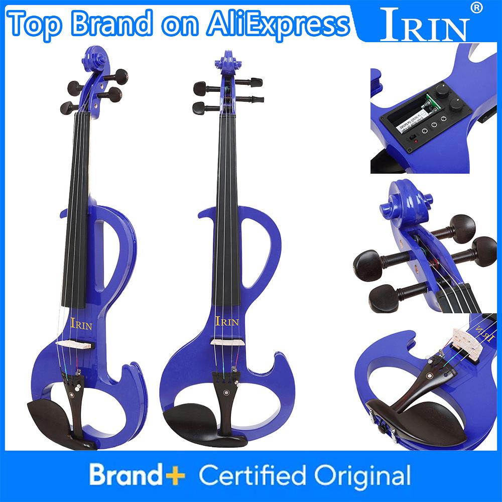 IRIN Smart Electric Violin AU-01 4/4 Adjustable Volume&Timbre Electroacoustic Violin Lightweight Portable Dark Blue Fiddle