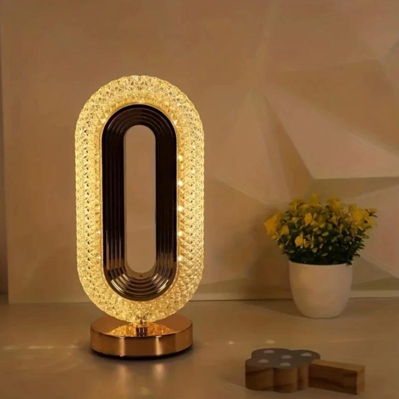 Creative High-End Crystal Table Lamp Home Office Decoration Usb Rechargeable Atmosphere Desk Lamp Luxury Simple Night Light