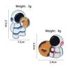 Cute Couple Astronaut Brooch: Planet Hugging Pin Badge