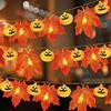 Maple Leaf Pumpkin LED String Lights for Halloween & Thanksgiving Decoration