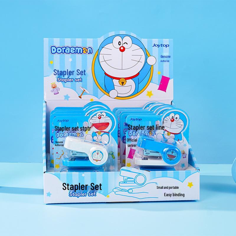 Doraemon Portable Stapler Set: Cartoon Stationery for Students