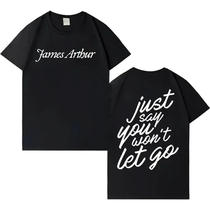 James Arthur Mens Letter Print Casual Fashion Loose High Quality TShirt Mens Casual Harajuku Style Short Sleeve Fan Gift S