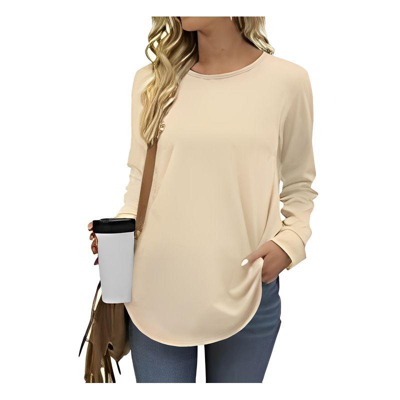 

2024 Loose T-shirt Women s Top Bottom Women s Tops Bottoming Shirt Apricot XL