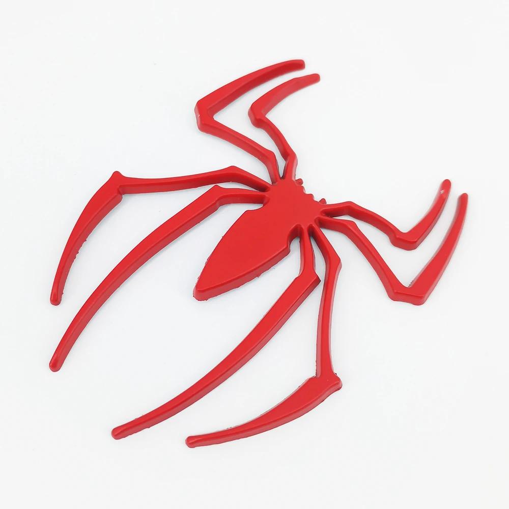 Universal 3D Metal Car Stickers Spider Logo Emblem Chrome Black Red Gold Badge Decal Auto Styling Sticker Exterior Accessories