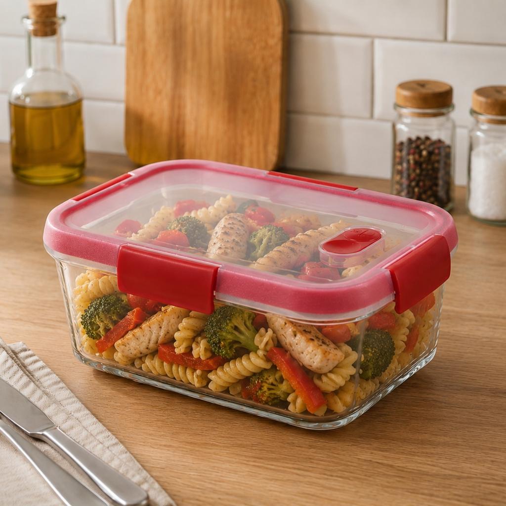 Pojemnik Szklany Na Żywność Curver Smart Cook Czerwony 1,1 L