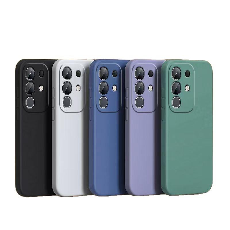 Applicable To vivoY111t Mobile Phone Case, Simple Solid Color Rubik's Cube Liquid All-inclusive Anti-drop Vivo Silicone Straight Edge Soft Case