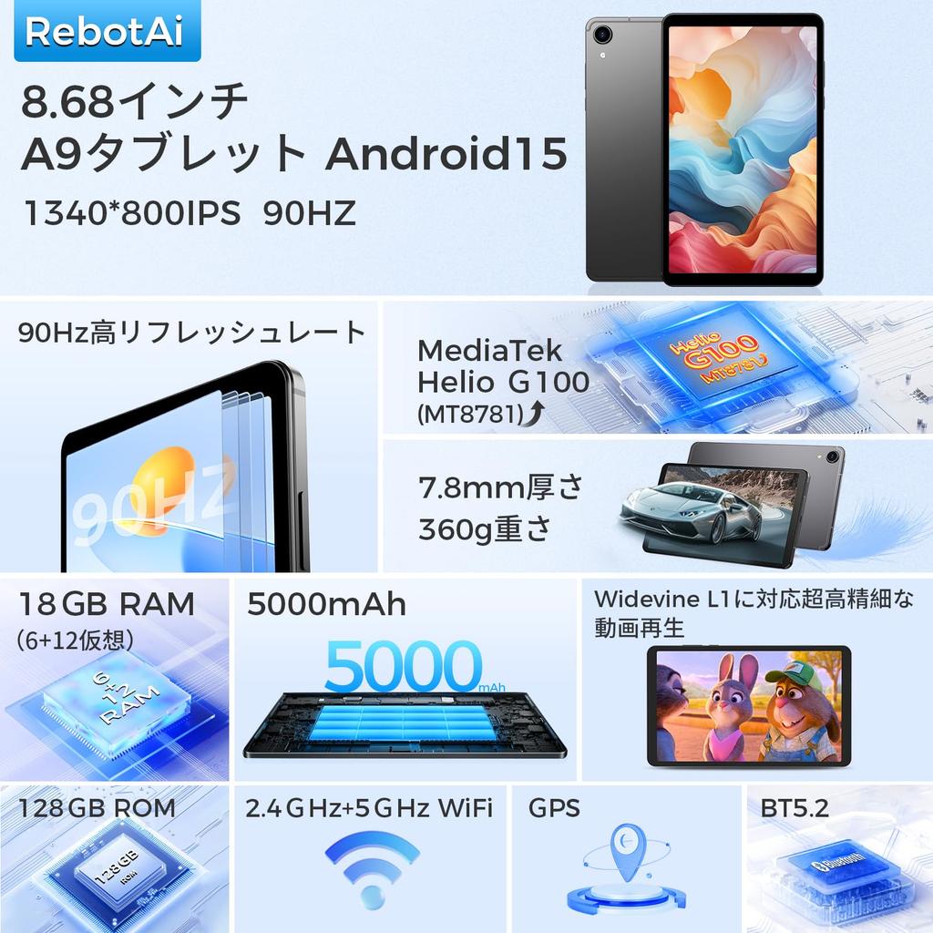 Helio G100 Tablet Android 15 90Hz Rate Tablet Expandable 4G LTE Calling Widevine L1 Gyroscope GPS 5G WiFi OTG PD20W Fast Charging 5000mAh Lightweight