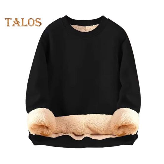 

Мужская зимняя толстовка с флисовой подкладкой, термоизоляция, O-образный вырез, чистый цвет, большой размер с эластичными манжетами, мужской осенне-зимний топ XXXXL чёрный