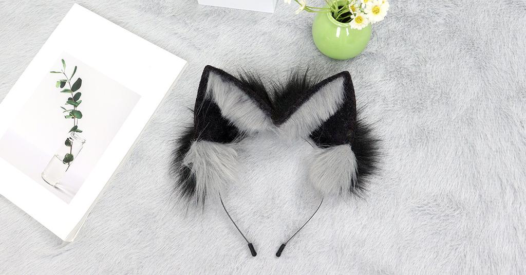 Plush Fox Animal Ear Headband Cute Cos Jackal Simulation Plush Prop Accessories Headband Headband