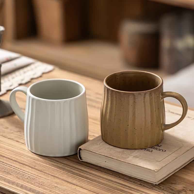 Ceramiczny Kubek Duża Pojemność Retro Pionowy Kubek Japoński Kubek Śniadaniowy Domowy Kubek do Wody Restauracyjny Kubek do Kawy