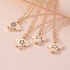 4pcs/set Jewelry Set Best Friends Forever Necklace Sun Moon Cloud Star Necklace  Gift