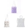 Polyester Wrinkled Tote Bag With Floral Embellishments For Daily Casual Wear