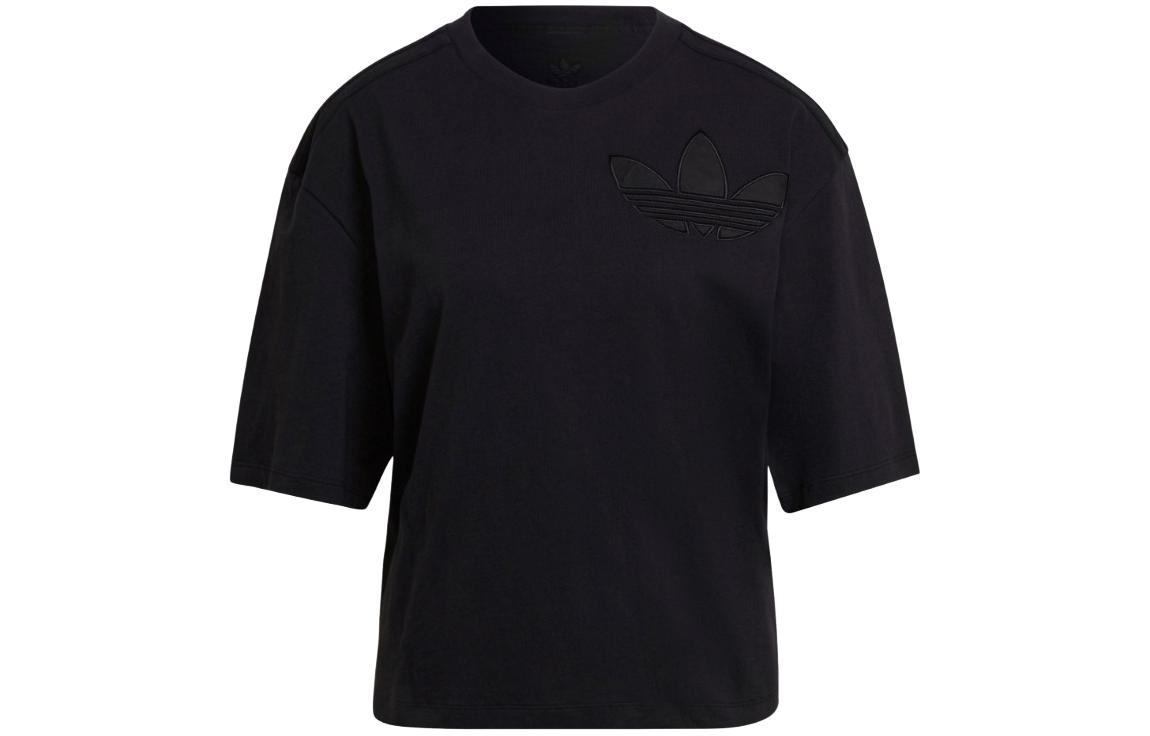 Adidas Originals Drop Shoulder Sleeve T Shirt Women s Black HE4745 36
