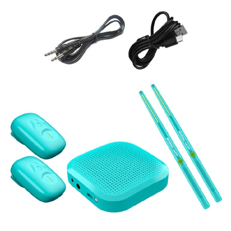 

Light weight Air Drum System With Soft Touches Drumsticks 8 Sound Portable Practice Drum for Home&Party Kid Beginner синий