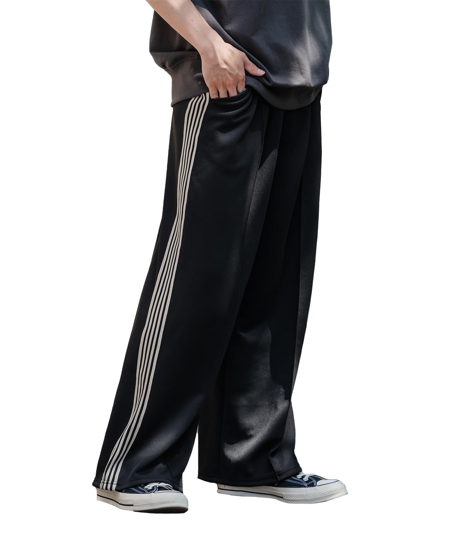 

[УЛУЧШАЕТ] SIDEWAYSTANCE Широкие трек-брюки из джерси