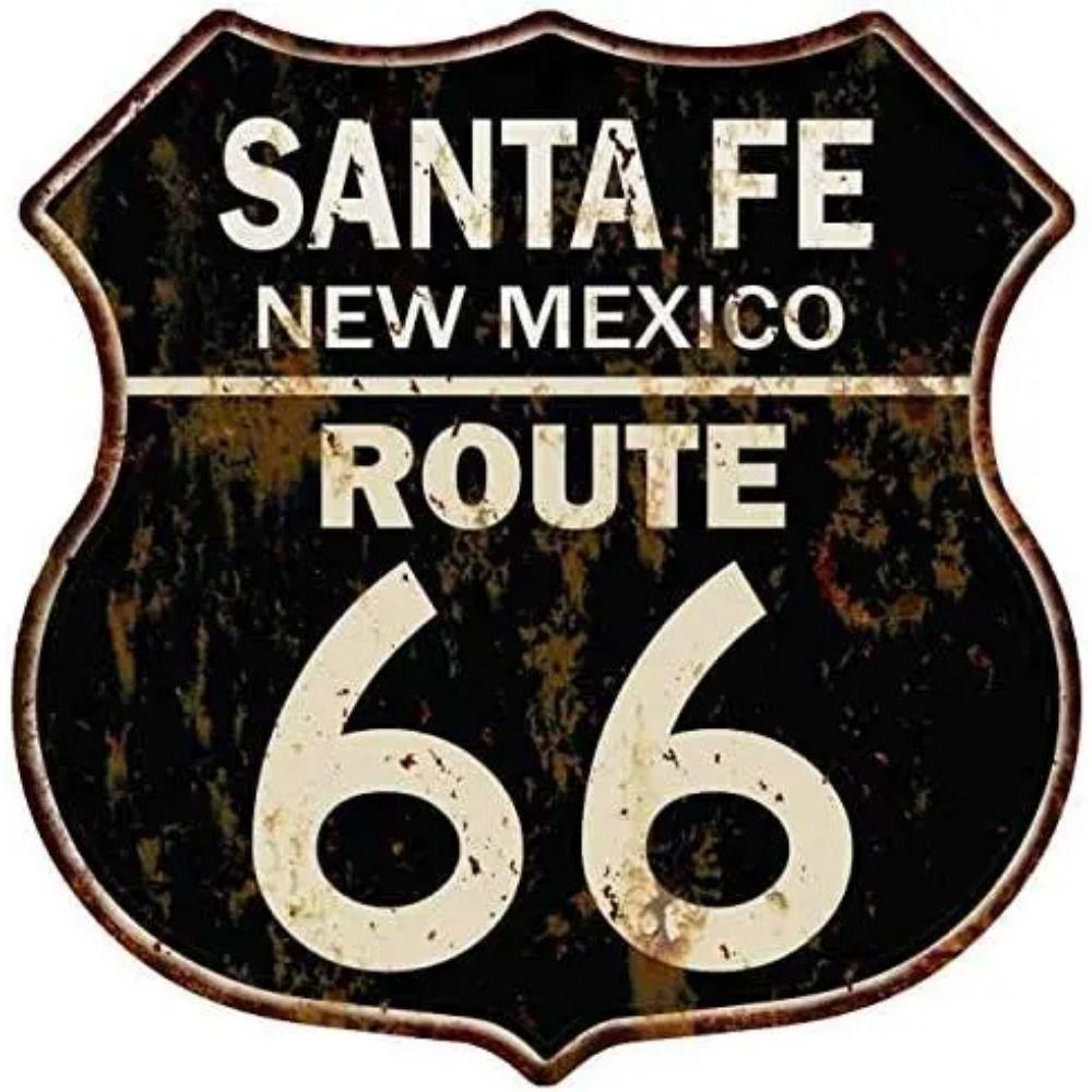 Vintage Route 66 Square Metal Tin Sign Garage Home Bar Decor 20x20cm