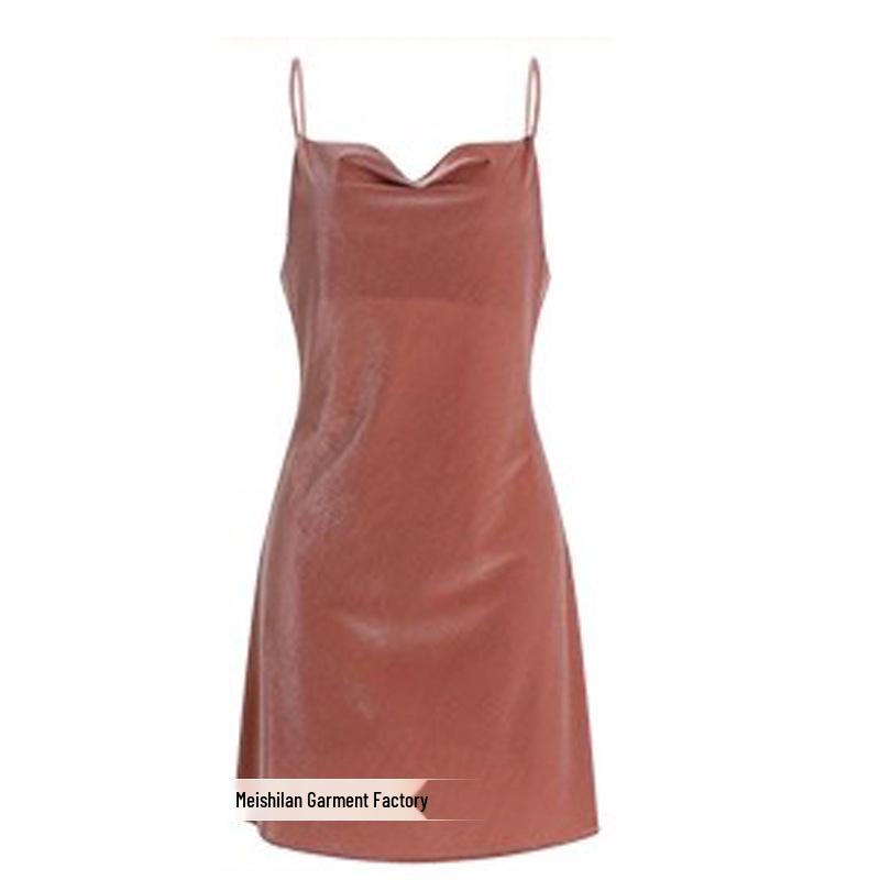 Meishilan Plus Size Sexy Summer Camisole Ice Silk Nightdress - High-End Flirty Lingerie for Women