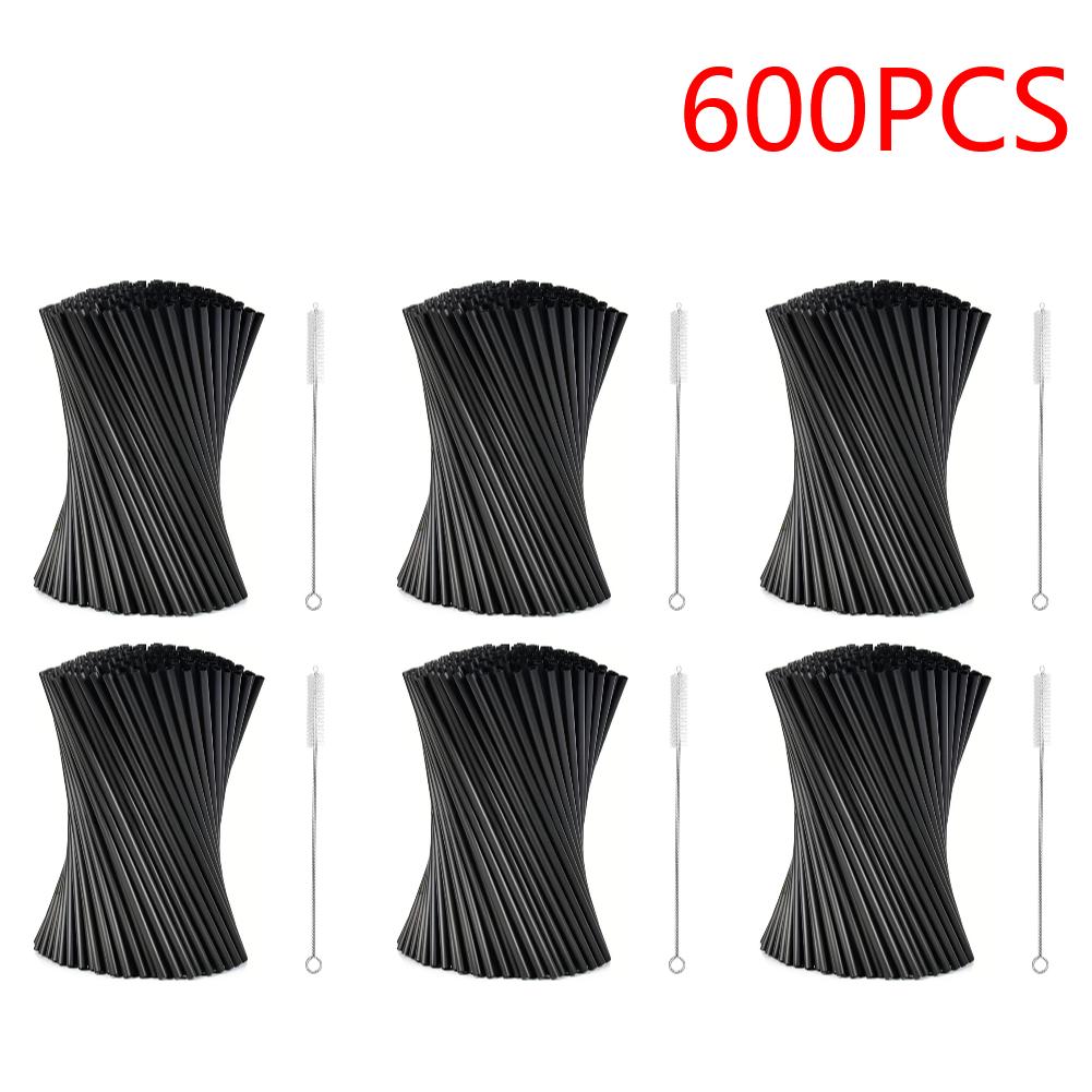 Cocktail-Strohhalm mit Strohbürste Getränke Trinkhalm Flexibler Plastikstrohhalm Hochzeitsfeier Zubehör