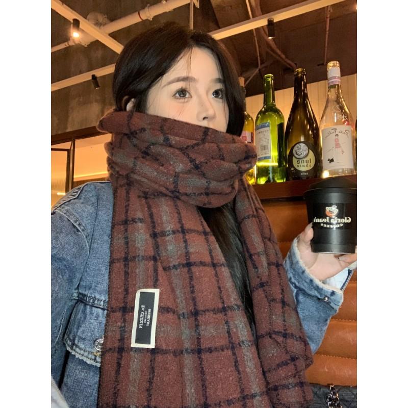 Unisex Extra Long Winter Scarf Couples Warm Knitted Shawl With Tassels Plaid Students Gift
