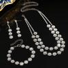Fashion Shining Jewelry Set Inlay Rhinestone Clavicle Chain Elegant Bracelet  Wedding Engagement