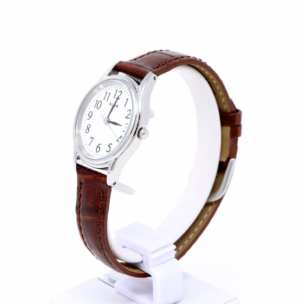 Seiko Alba Women's Quartz Wristwatch AE-GK437 Stainless Steel Waterproof 5 ATM Analog White Dial Ladies