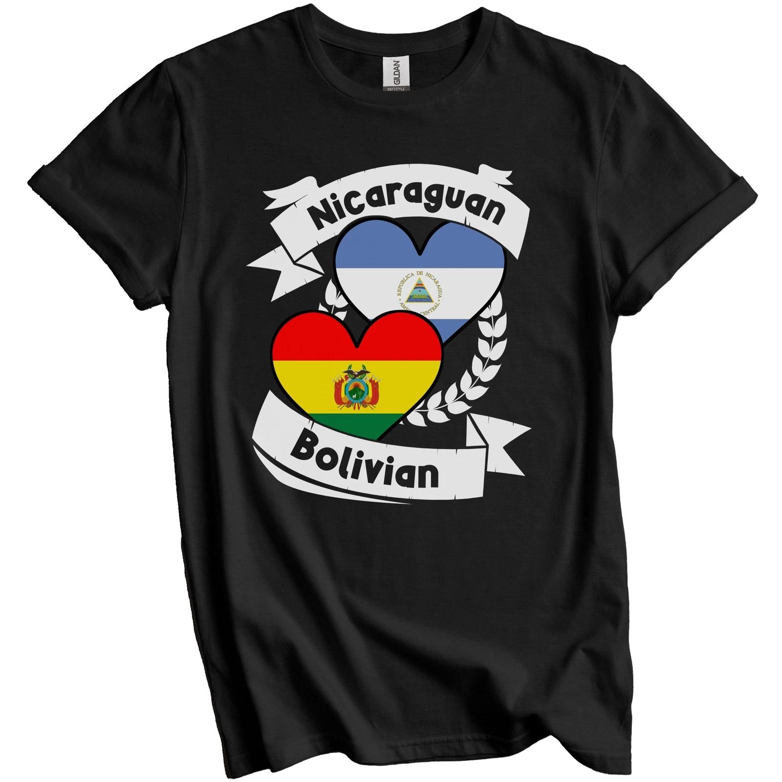 Nicaraguan Bolivian Heart Flags Nicaragua Bolivia T-Shirt S