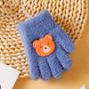 Cartoon children's gloves keep warm and cold in winter, all fingers, middle-aged children's kindergartens, boys and girls writing five fingers