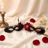 1 Set Dark Gothic Masquerade Mask Red Rose Gothic Choker Necklace  Halloween Party