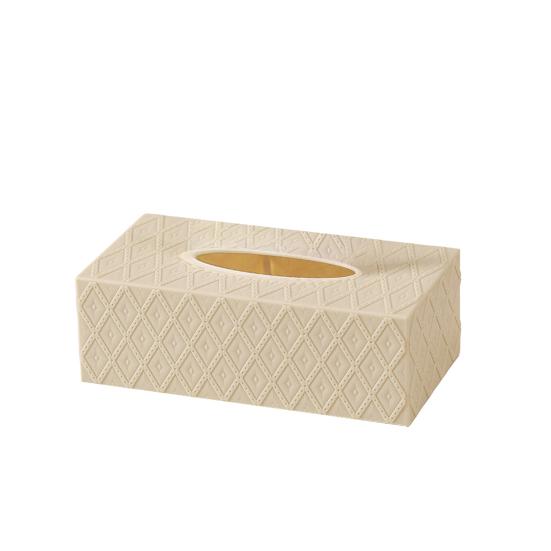 Tissue Box, with Waterproof Wear-Resistant Surface, Diamond Embossed Texture Compact Paper Holder for Office Bedroom