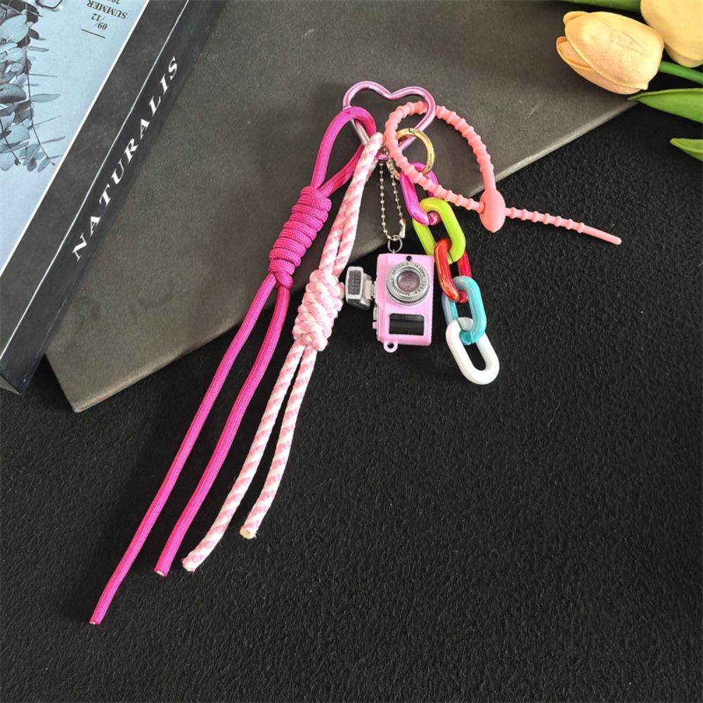 Miniature Love Hanging Buckle Colorful Camera Pendant Cute Nylon Rope Bag Pendant  Car Key Pendant