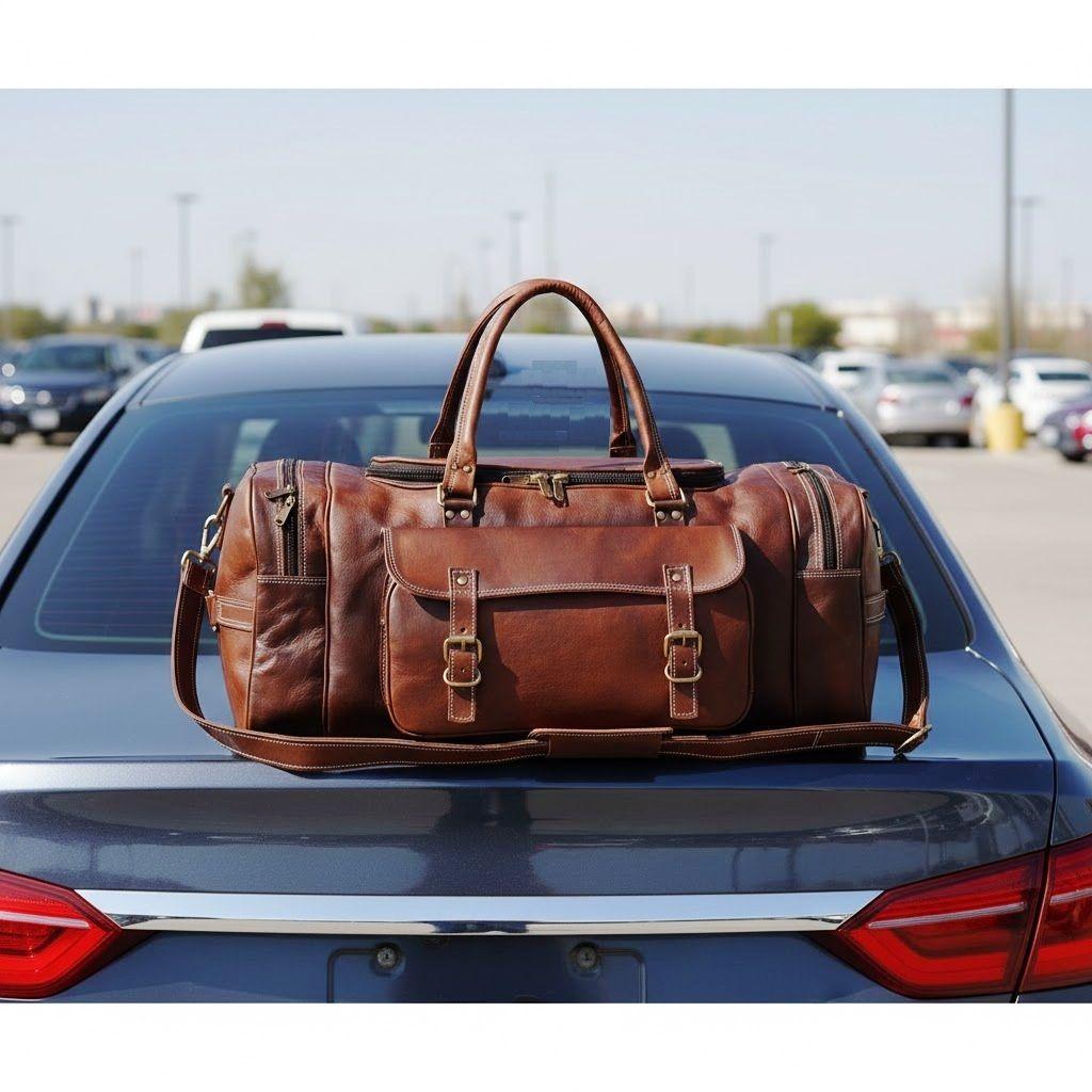 Herrentasche, Leder, Reisetasche, Gepäck, Fitnessstudio, Vintage, echt, Wochenende, Übernachtung, neu