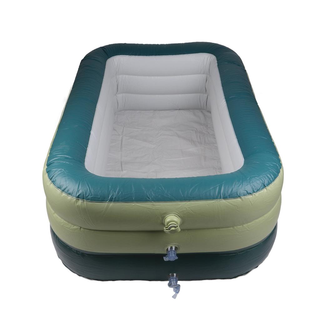 Oppblåsbart basseng Rektangulært formet Søte mønstre Sammenleggbart Fortykket PVC Svømmebasseng for barn