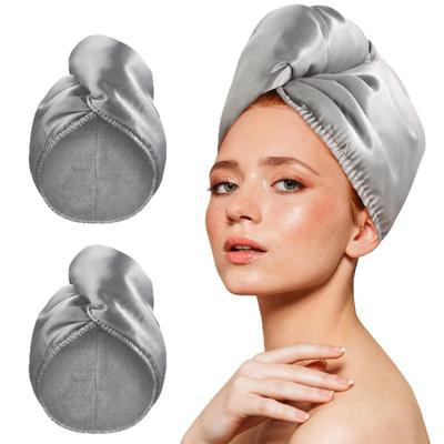 Doppellagige Satin-Haartrockenkappe Premium Faux-Seiden-Haartuch Ultraabsorbierend Schnelltrocknend Verdickter Wickelturban für Damen