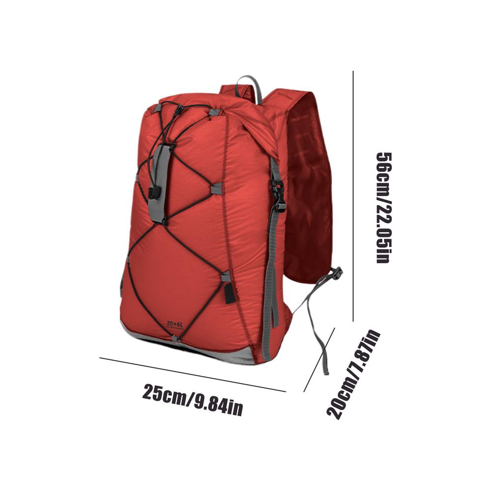 Hiking Backpack 26L Waterproof Foldable Pack Lightweight Climbing Bag For Men Women Outdoor Fishing Travel Sport Running Hunting