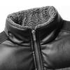 Tucano Men's Padded Stand Collar PU Leather Spliced Jacket
