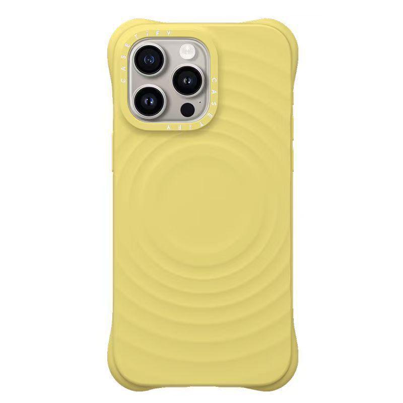 MagSafe-Compatible Wave Pattern White Phone Case for iPhone 16 Pro Max/17 Pro