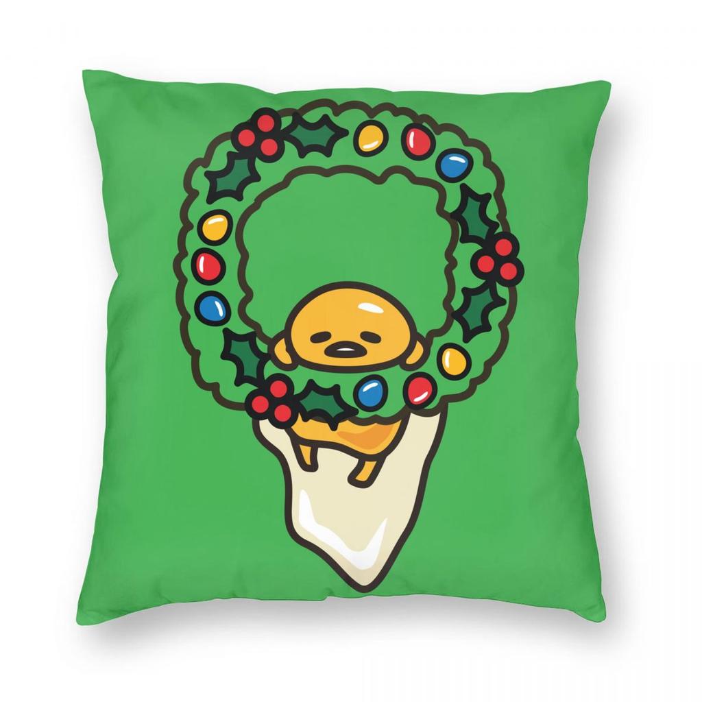 Christmas Gudetama The Lazy Egg Pillowcase Printing Polyester Cushion Cover Decorations Pillow Case Cover Chair Zippered 18''