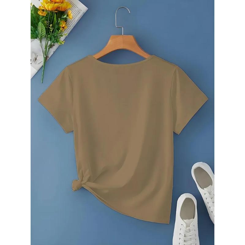 3D Printed Women's V-neck T-shirt with Kitten Pattern Versatile Summer Fresh Women's Edition T-shirt Breathable Machine Washed Outdoor Top