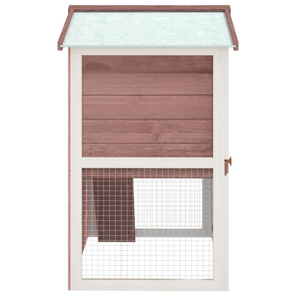 vidaXL Kaninchenstall 3 Türen Braun Holz