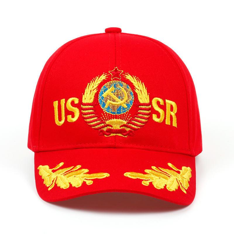 Soviet Red CCCP Embroidered Sunshade Baseball Cap for Men and Women