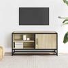VidaXL Meuble TV chêne sonoma 80x34,5x40 cm bois d'ingénierie et métal, banc TV, meuble hifi, centre de divertissement, 848820
