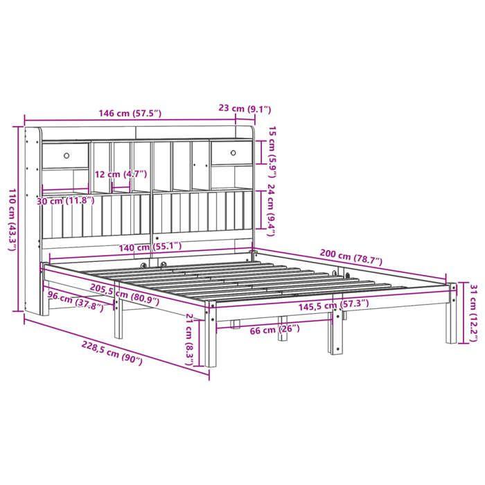 VidaXL Bunk Bed Without Mattress Wax Brown 140x200 Cm Solid Pine, Bed, Bedroom Furniture, Bed with 3321644